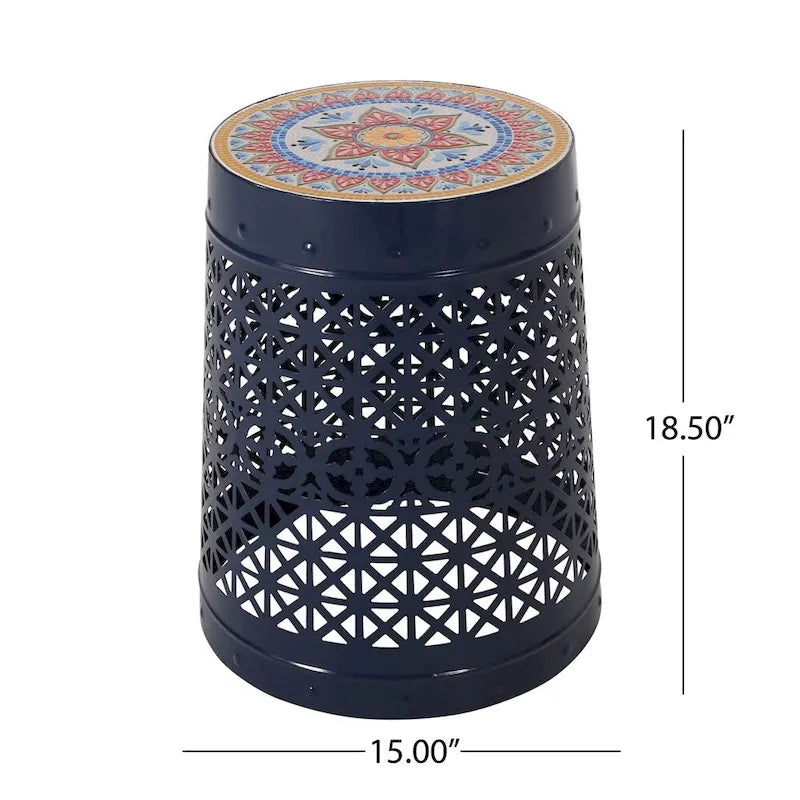 Table d'appoint en métal ajouré