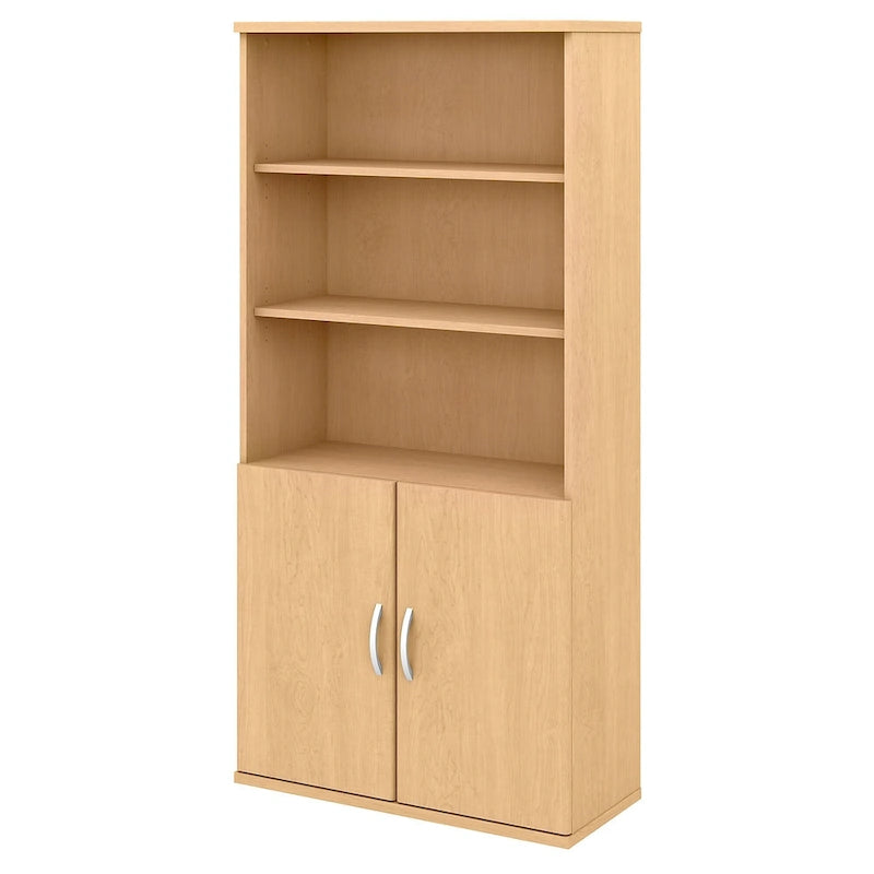 Bibliothèque à 5 étagères avec portes
