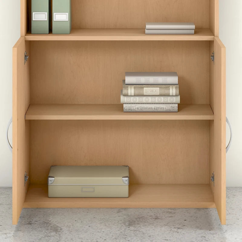 Bibliothèque à 5 étagères avec portes