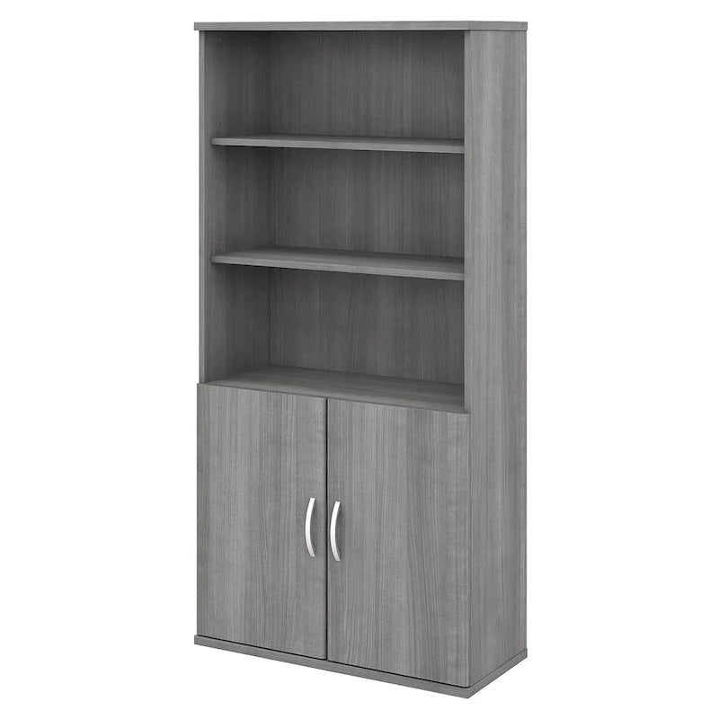 Bibliothèque à 5 étagères avec portes