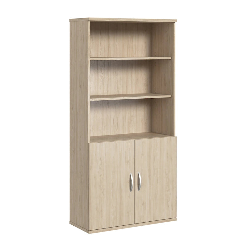 Bibliothèque à 5 étagères avec portes