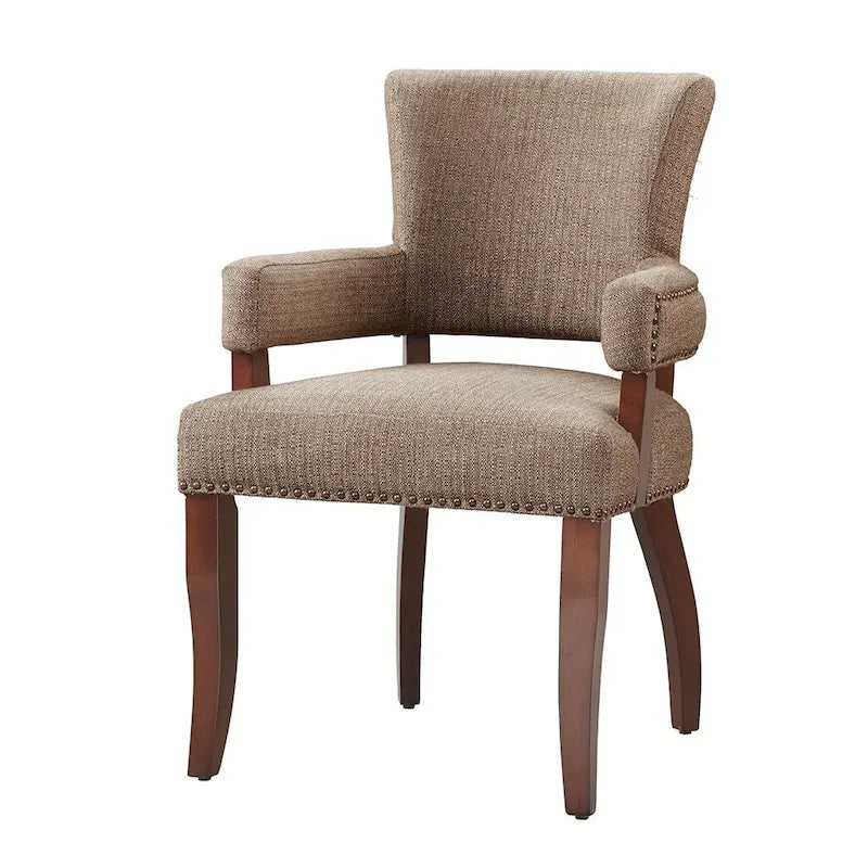 Chaise de salle à manger avec accoudoirs et garniture cloutée