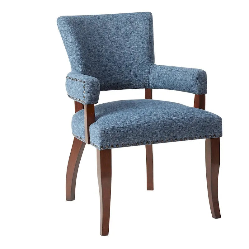 Chaise de salle à manger avec accoudoirs et garniture cloutée