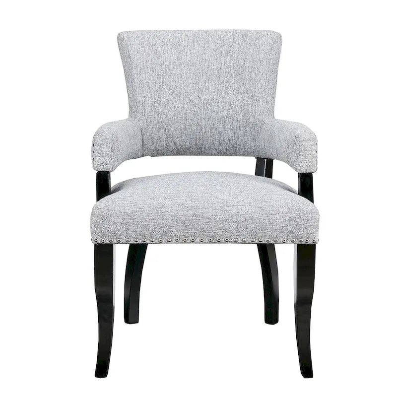 Chaise de salle à manger avec accoudoirs et garniture cloutée