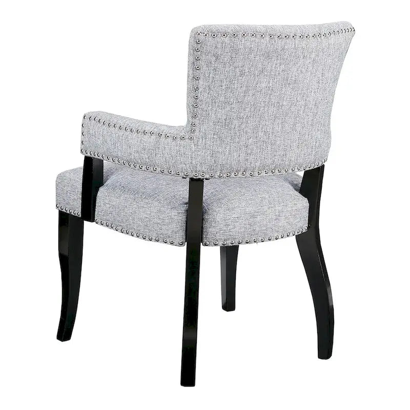 Chaise de salle à manger avec accoudoirs et garniture cloutée