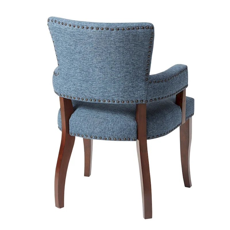 Chaise de salle à manger avec accoudoirs et garniture cloutée