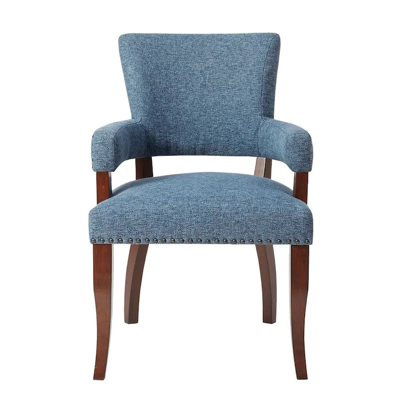 Chaise de salle à manger avec accoudoirs et garniture cloutée