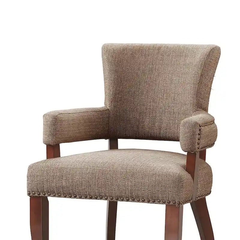 Chaise de salle à manger avec accoudoirs et garniture cloutée