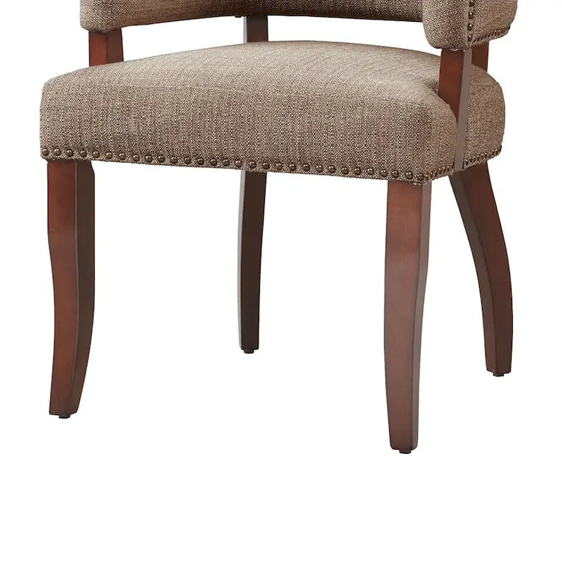Chaise de salle à manger avec accoudoirs et garniture cloutée