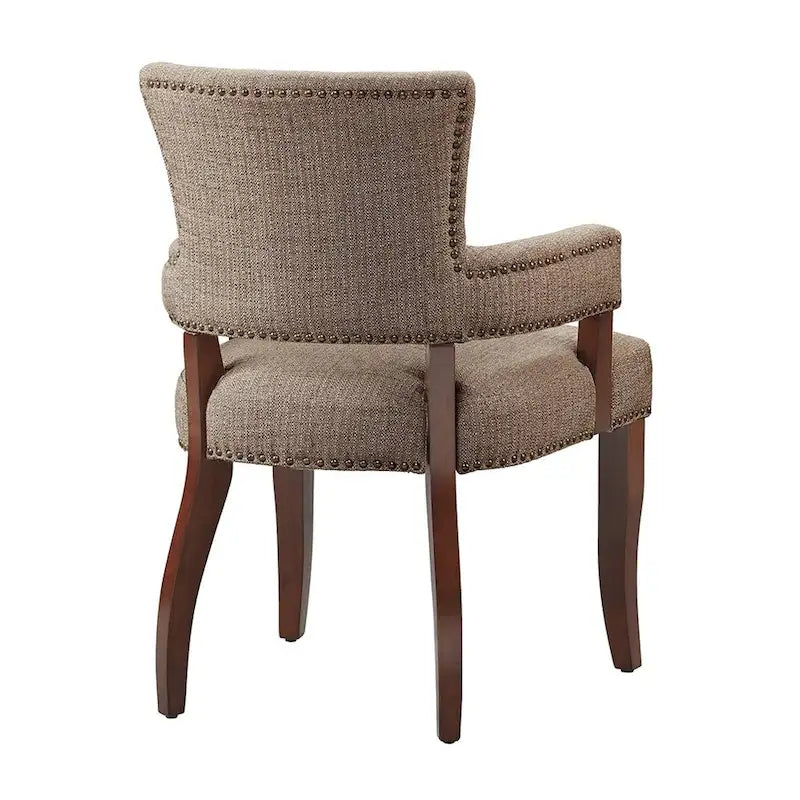 Chaise de salle à manger avec accoudoirs et garniture cloutée