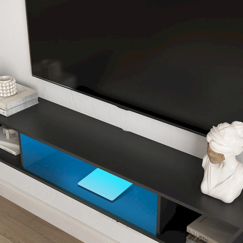 Meuble TV flottant mural avec lumières LED 16 couleurs