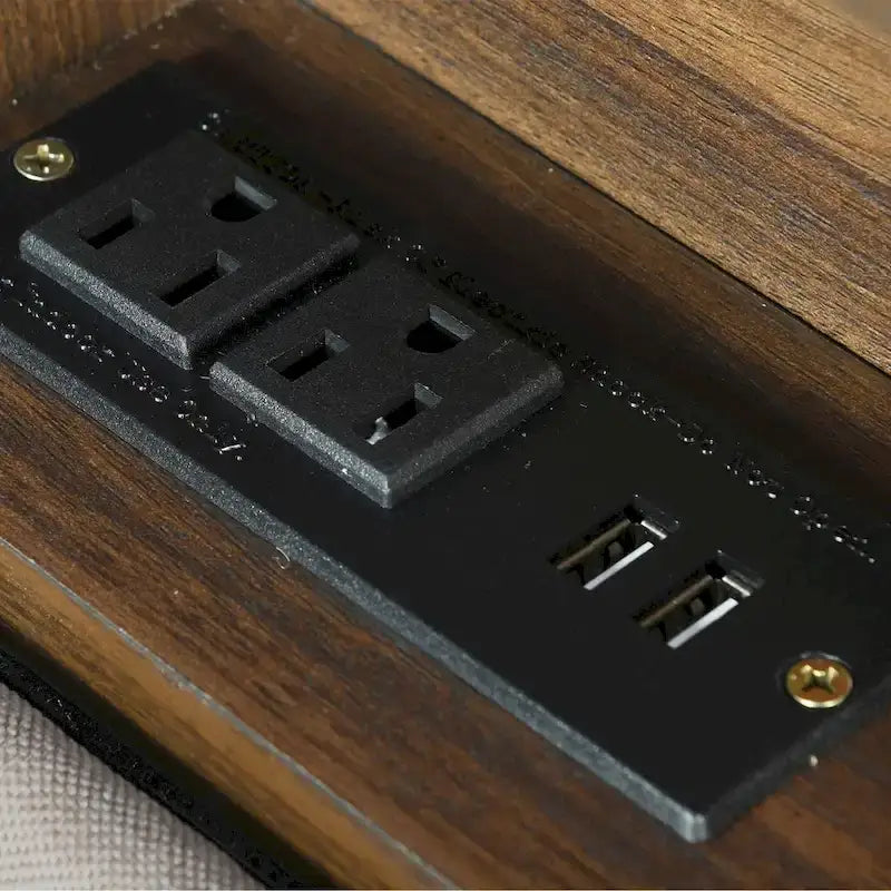 Lit plateforme rembourré pleine grandeur beige avec tête de lit de rangement, lit gigogne Twin XL et 2 tiroirs