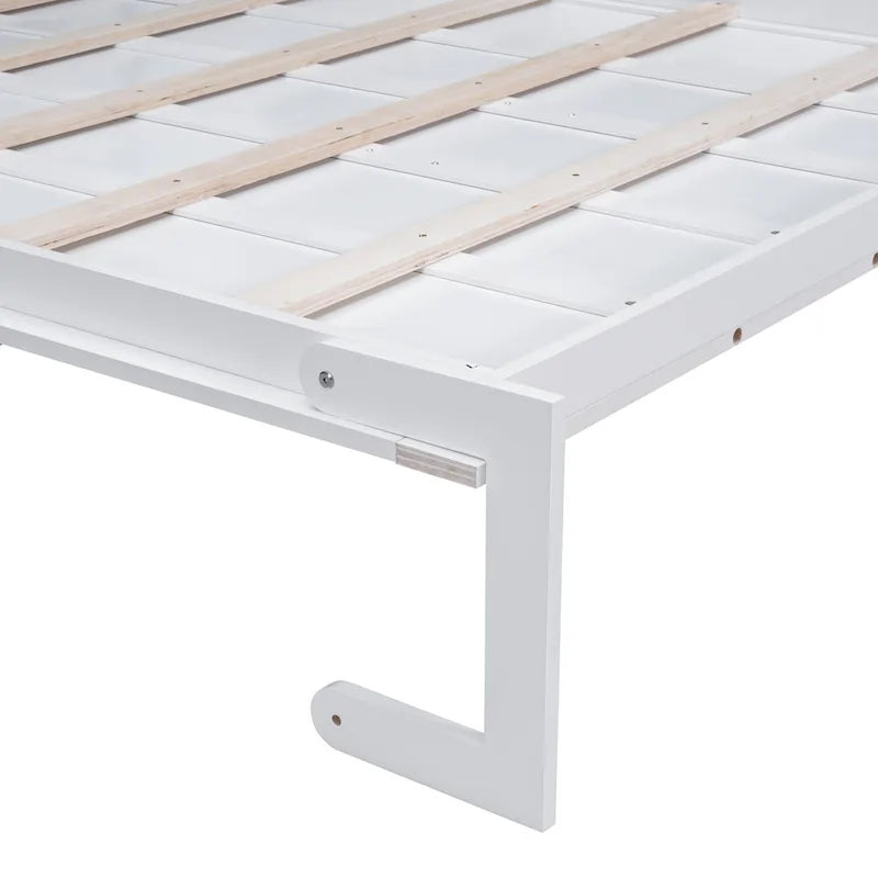 White Modern Queen Murphy Bed with Cushion