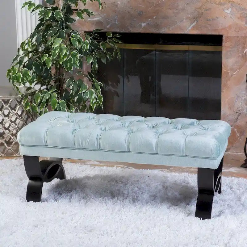 Tufted Velvet Ottoman Bench