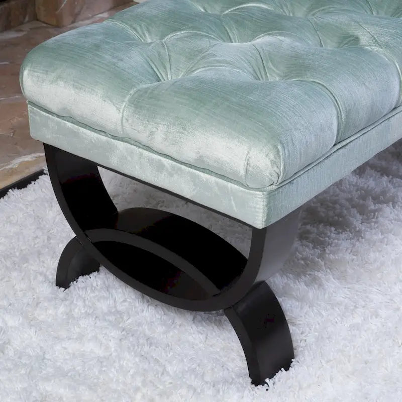 Tufted Velvet Ottoman Bench