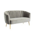 Causeuse capitonnée en microfibre de velours contemporaine