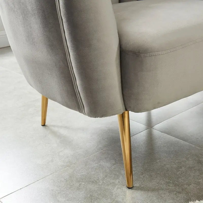 Causeuse capitonnée en microfibre de velours contemporaine
