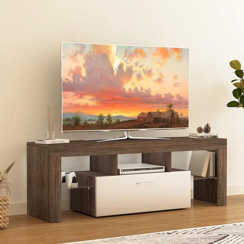 Meuble TV LED 51" avec Armoire et Rangement