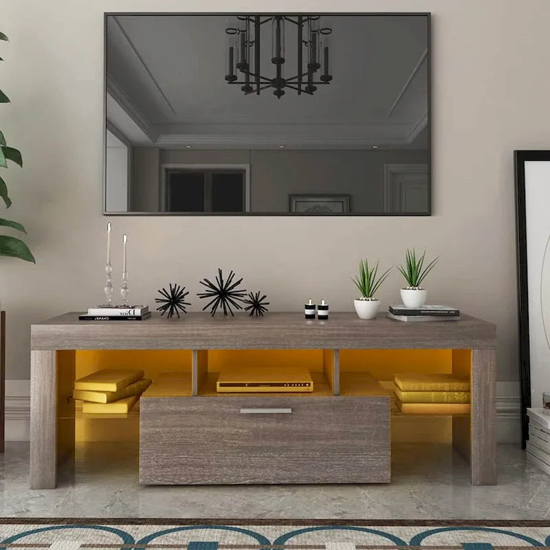 Meuble TV LED 51" avec Armoire et Rangement