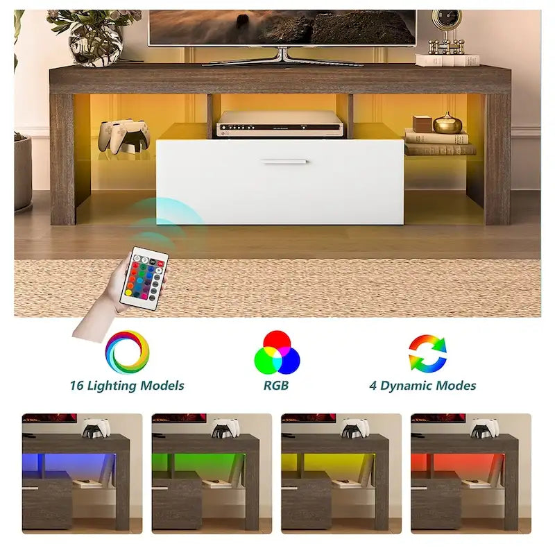 Meuble TV LED 51" avec Armoire et Rangement
