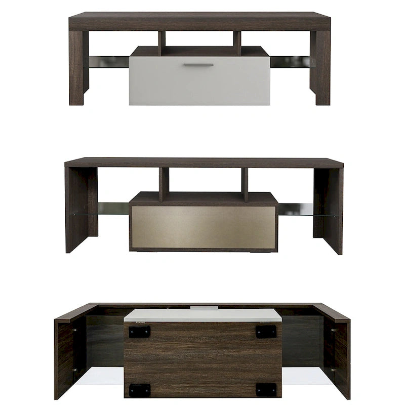 Meuble TV LED 51" avec Armoire et Rangement
