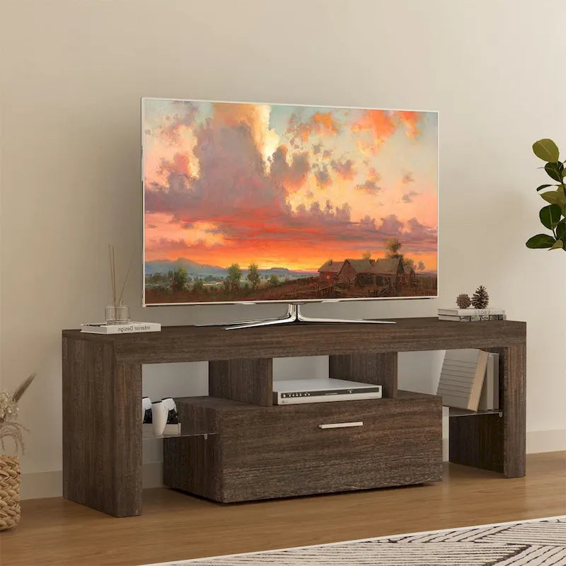 Meuble TV LED 51" avec Armoire et Rangement