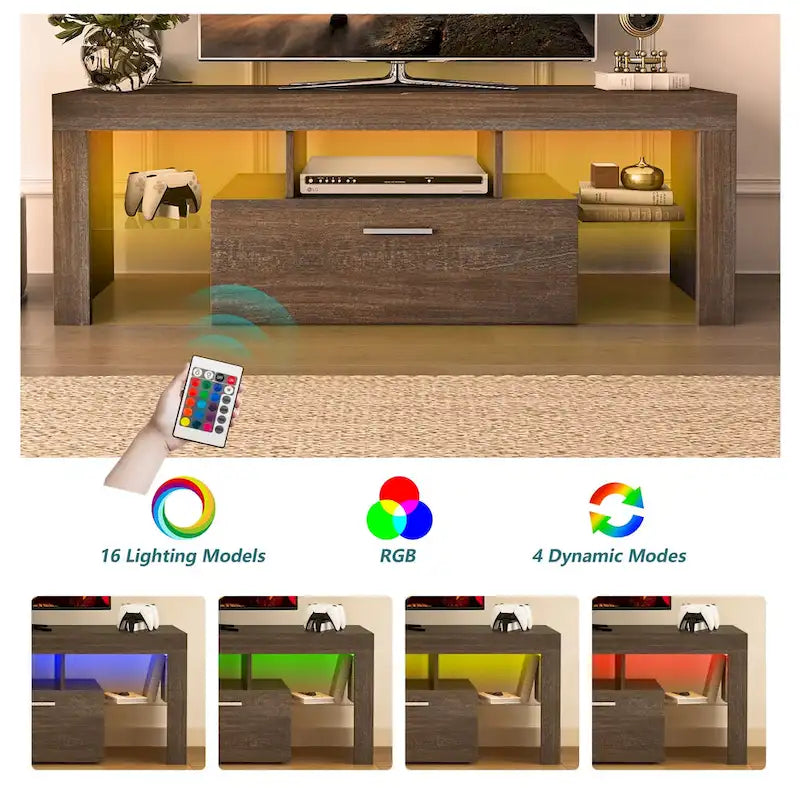 Meuble TV LED 51" avec Armoire et Rangement