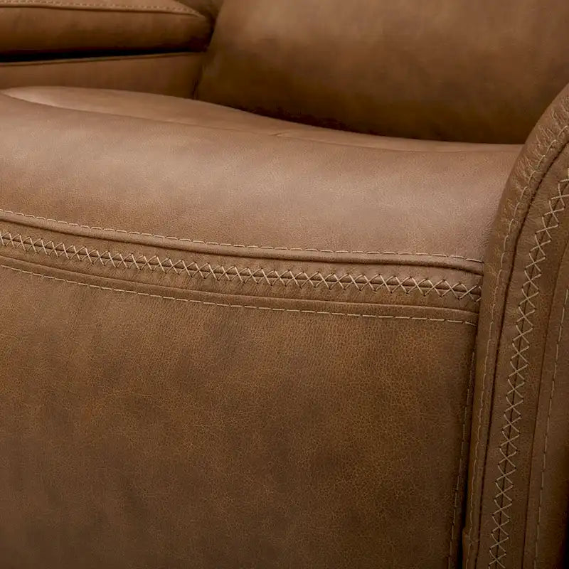 Causeuse inclinable électrique double en cuir avec console