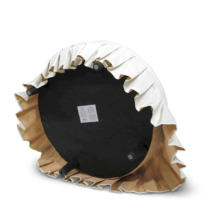 Tufted Cocktail Ottoman with Pleated Skirt