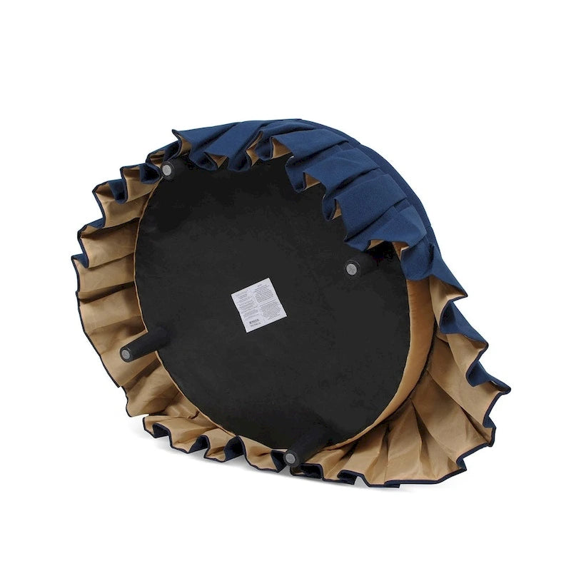 Tufted Cocktail Ottoman with Pleated Skirt