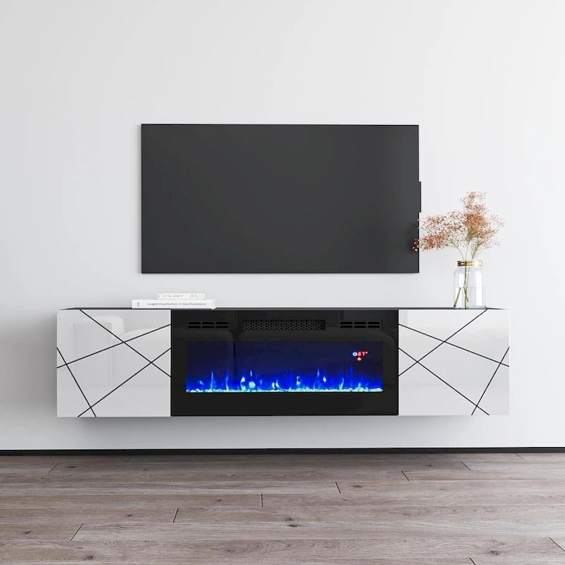 Meuble TV 63" avec cheminée électrique