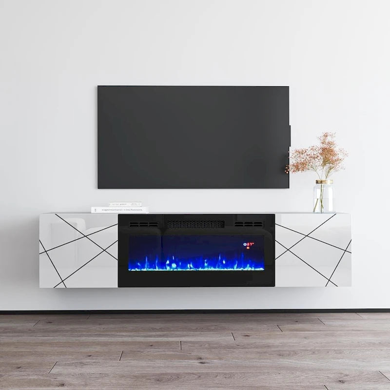Meuble TV 63" avec cheminée électrique