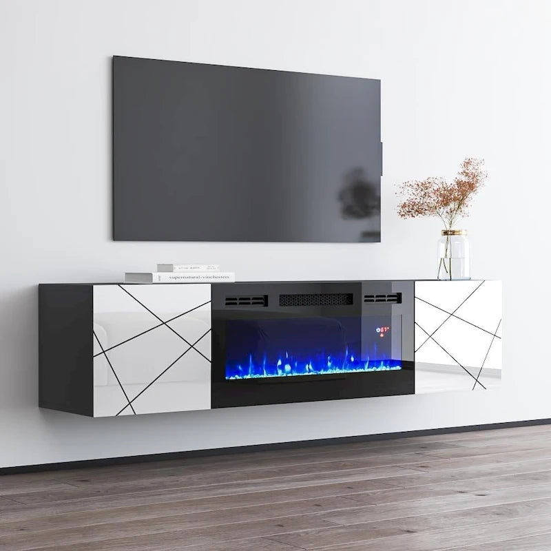 Meuble TV 63" avec cheminée électrique