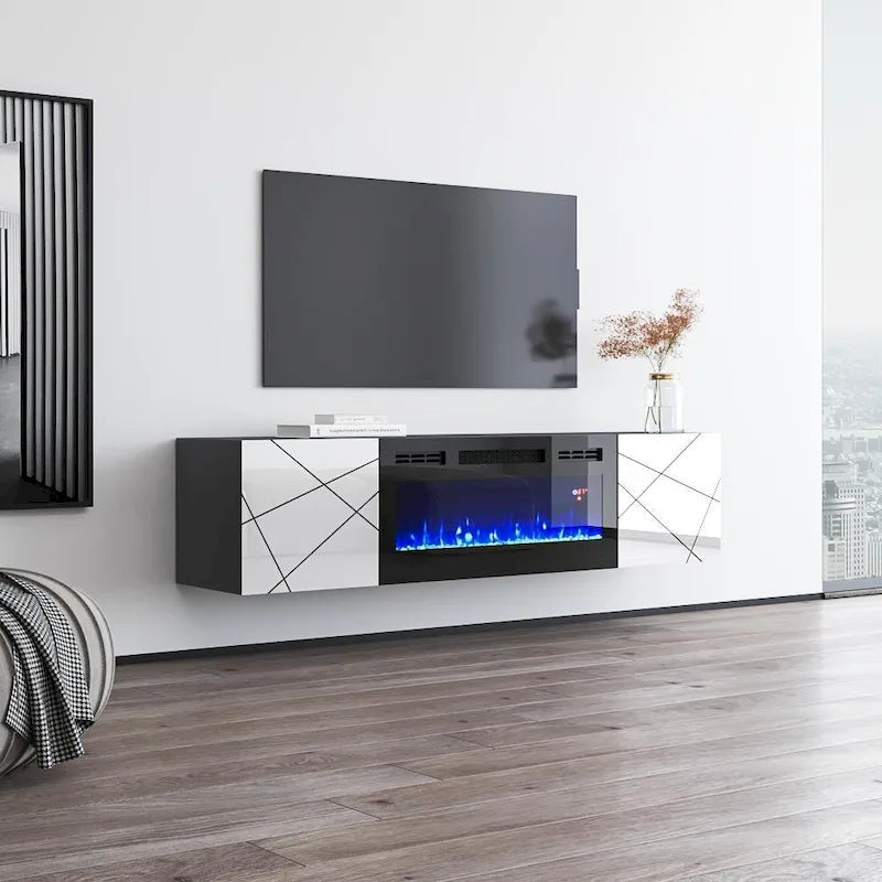 Meuble TV 63" avec cheminée électrique