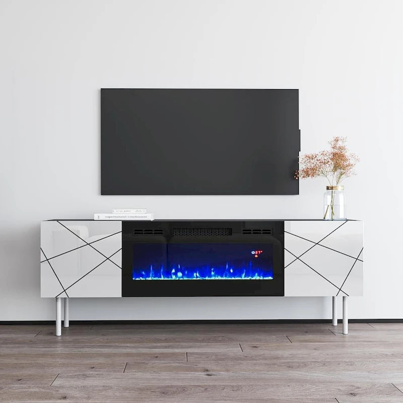 Meuble TV 63" avec cheminée électrique