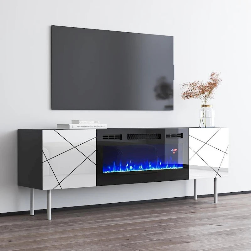 Meuble TV 63" avec cheminée électrique