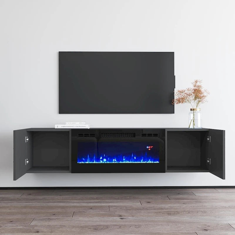 Meuble TV 63" avec cheminée électrique