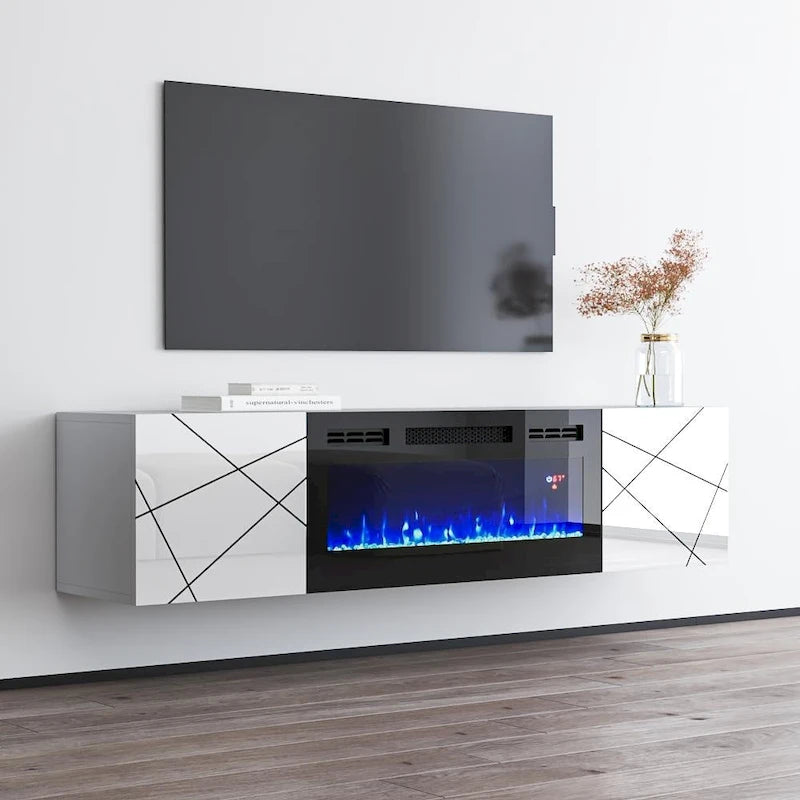 Meuble TV 63" avec cheminée électrique