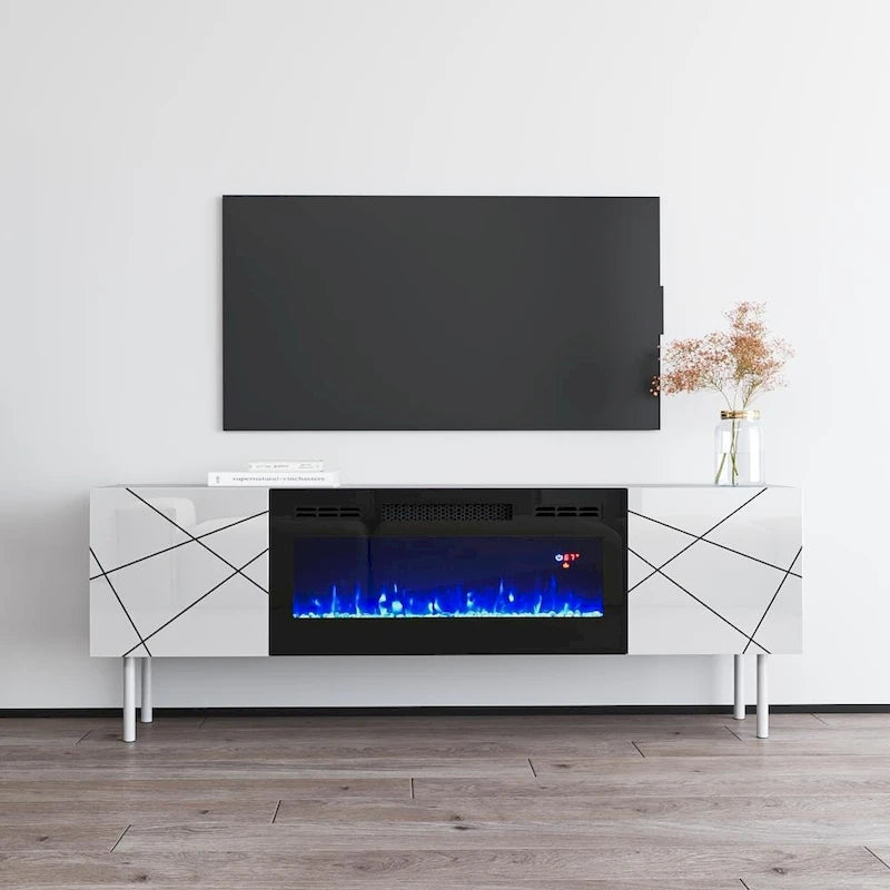 Meuble TV 63" avec cheminée électrique