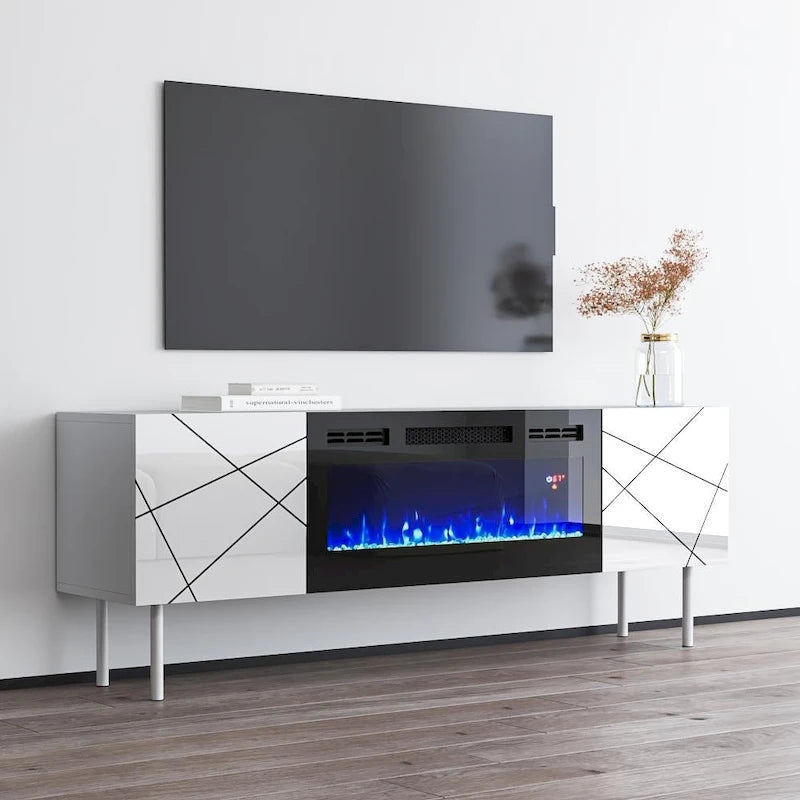 Meuble TV 63" avec cheminée électrique