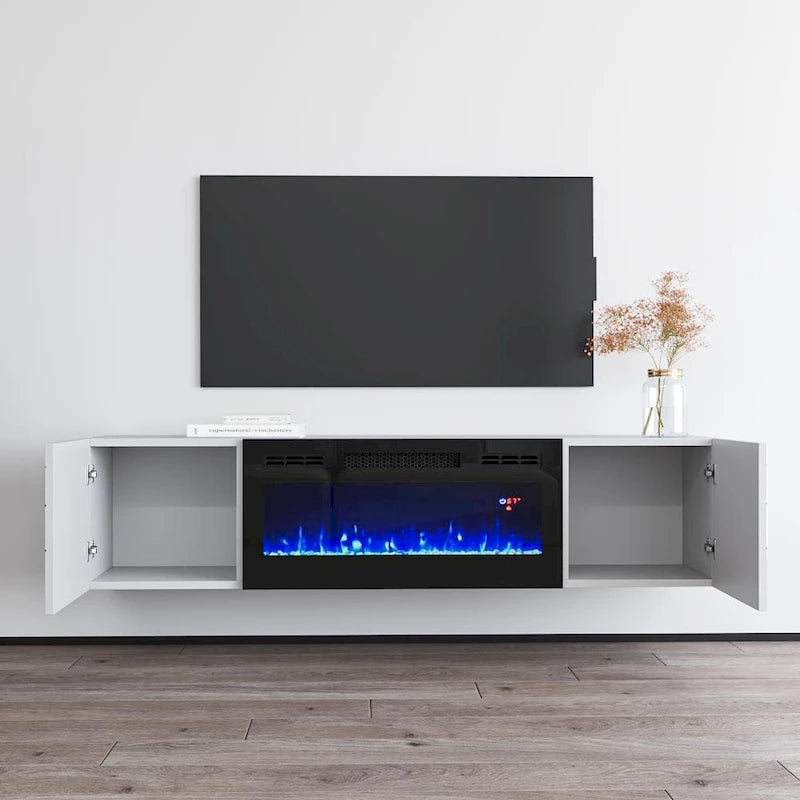 Meuble TV 63" avec cheminée électrique