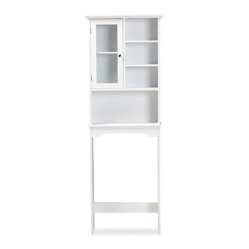 Meuble de rangement de salle de bain blanc en bois fini à poser au-dessus des toilettes