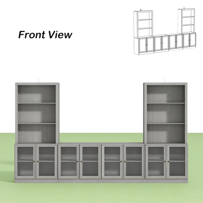 Meuble TV avec portes vitrées pour centre de divertissement - 126x70.9