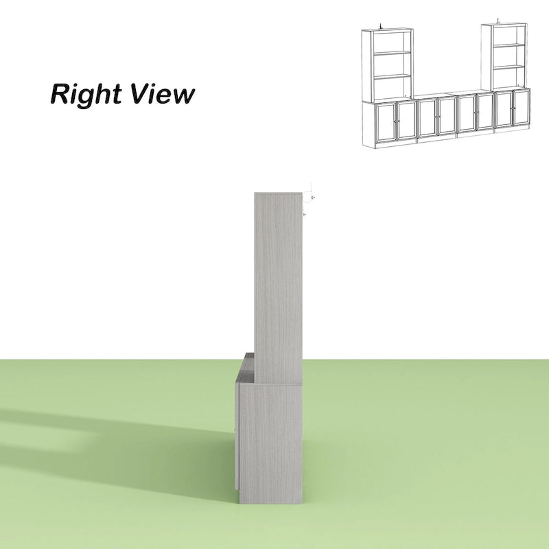 Meuble TV avec portes vitrées pour centre de divertissement - 126x70.9
