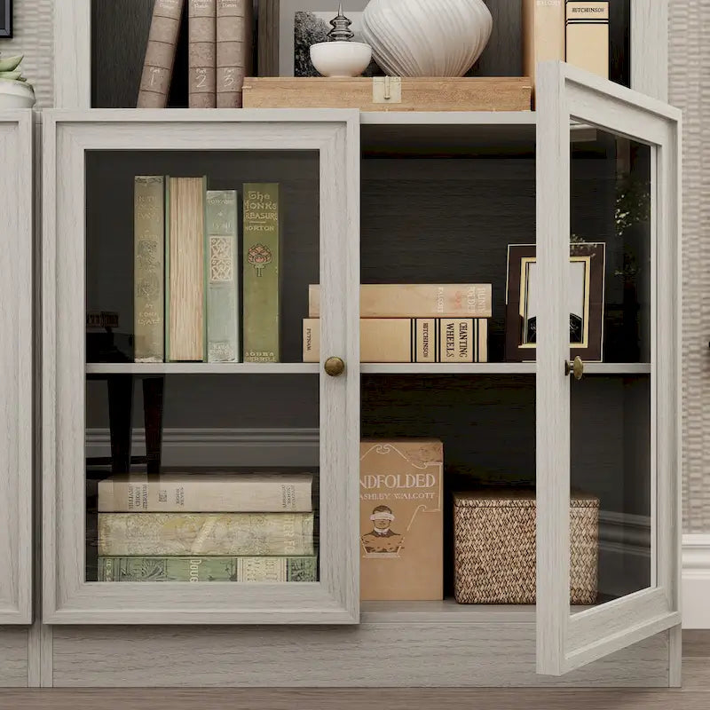 Meuble TV avec portes vitrées pour centre de divertissement - 126x70.9