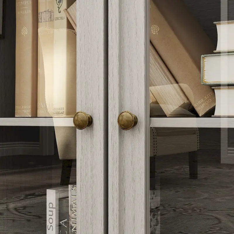 Meuble TV avec portes vitrées pour centre de divertissement - 126x70.9