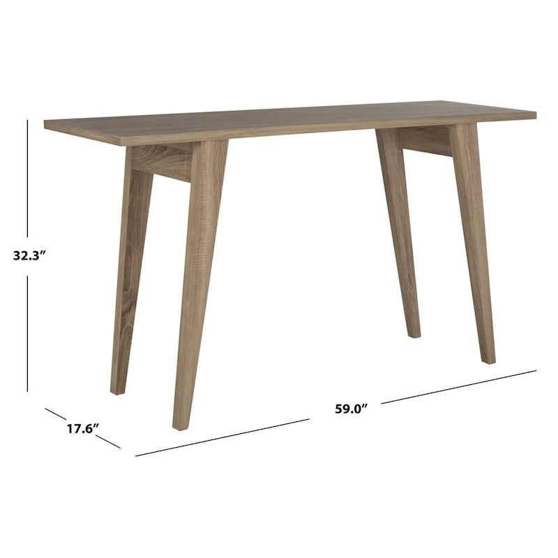 Oak Console Table - 59"W x 17.6"D x 32.3"H