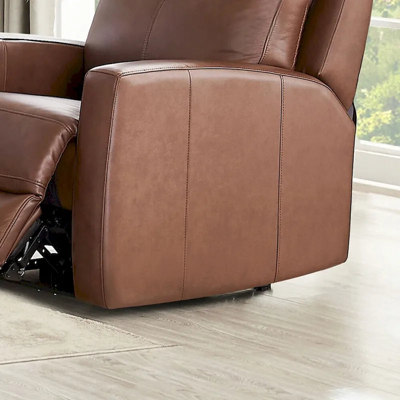 Fauteuil inclinable en cuir pleine fleur avec inclinaison motorisée et têtière zéro gravité