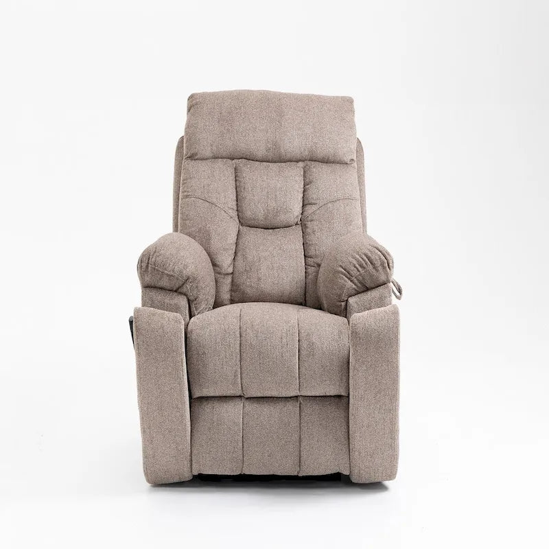 Fauteuil inclinable électrique surdimensionné avec massage et chaleur, double moteur, porte-gobelets et poche latérale, capacité de 180 kg