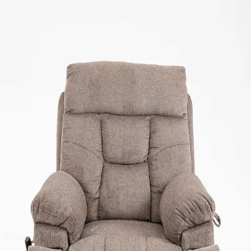 Fauteuil inclinable électrique surdimensionné avec massage et chaleur, double moteur, porte-gobelets et poche latérale, capacité de 180 kg